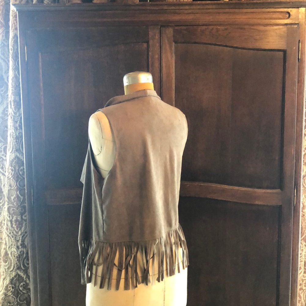Faux Suede Fringe Vest - Picture 3 of 5